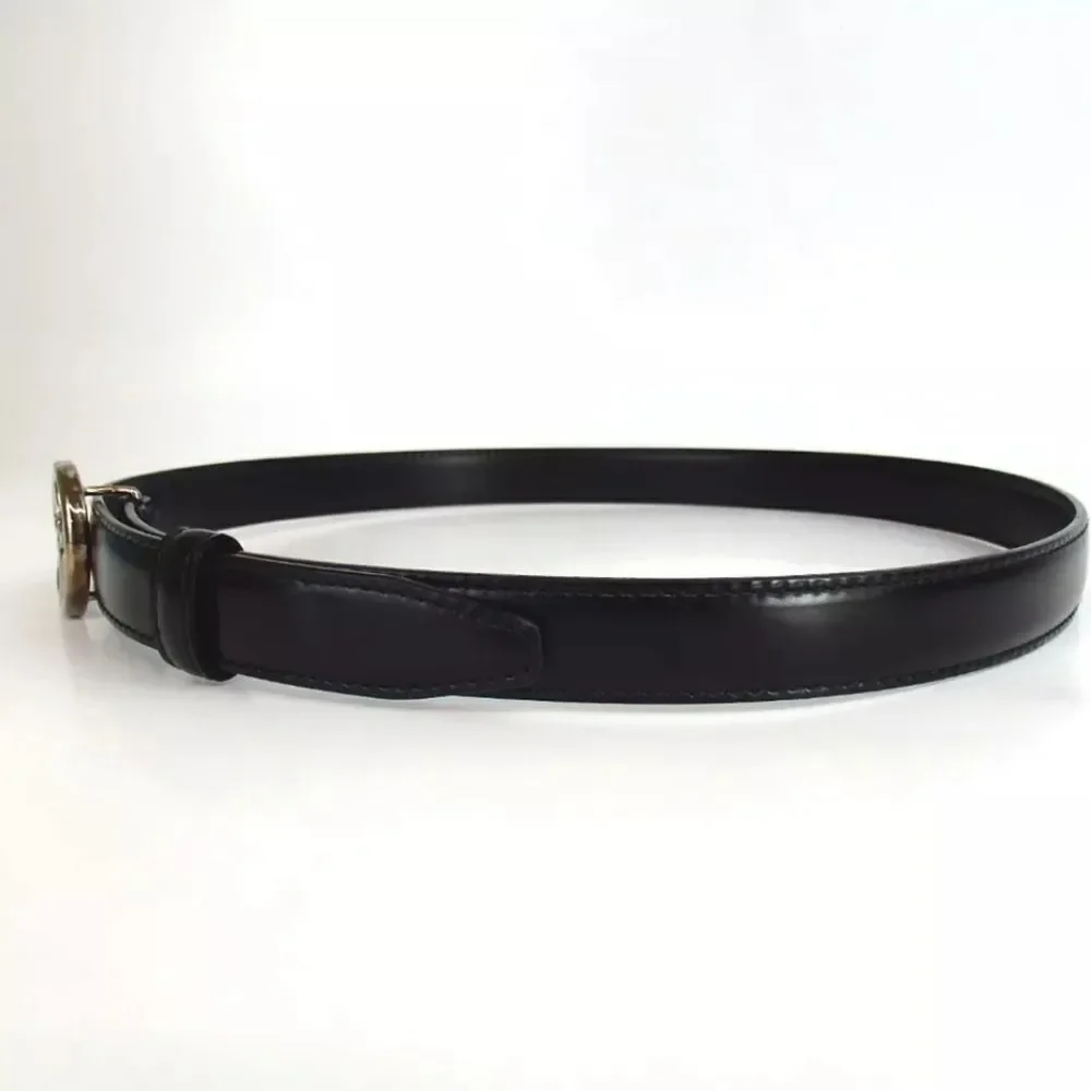 Authentic GUCCI 036.2194.0980.5 Interlocking Small GG 70/28 Leather Belt [Used]
